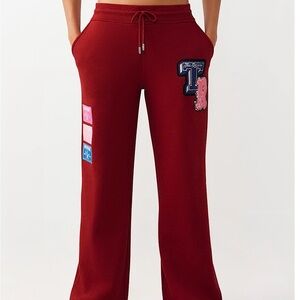 Women’s RED Crystal Straight Leg Sweatpant by TRUE RELIGION. Sold out online